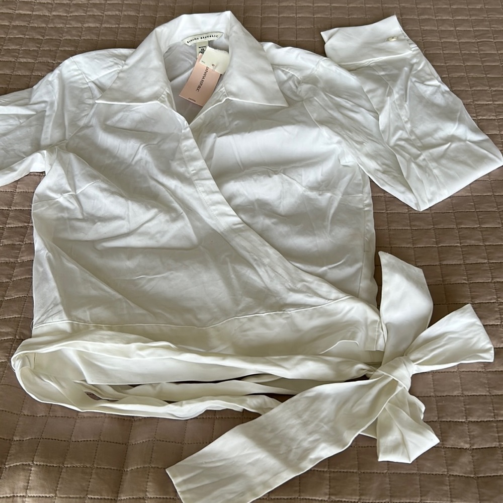 Women bananas republic cotton cropped shirt